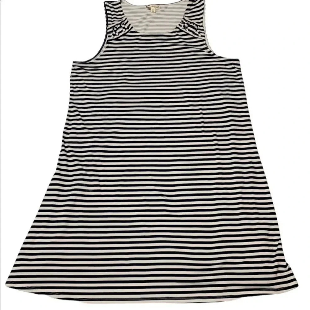 About a Girl navy and white striped jersey dress Sleeveless Size XL Casual Comfy